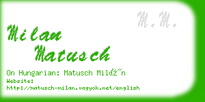 milan matusch business card